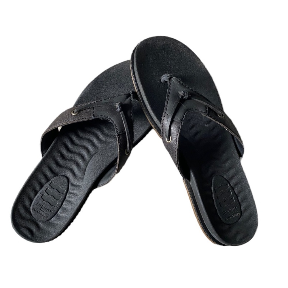 SPERRY Top Sider Women's Waveside PLUSHWAVE Flip Flop Black size 8